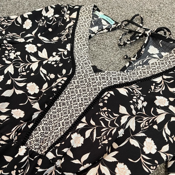 Midi dress | bohemian style bell sleeve dress | floral | small - Picture 3 of 6